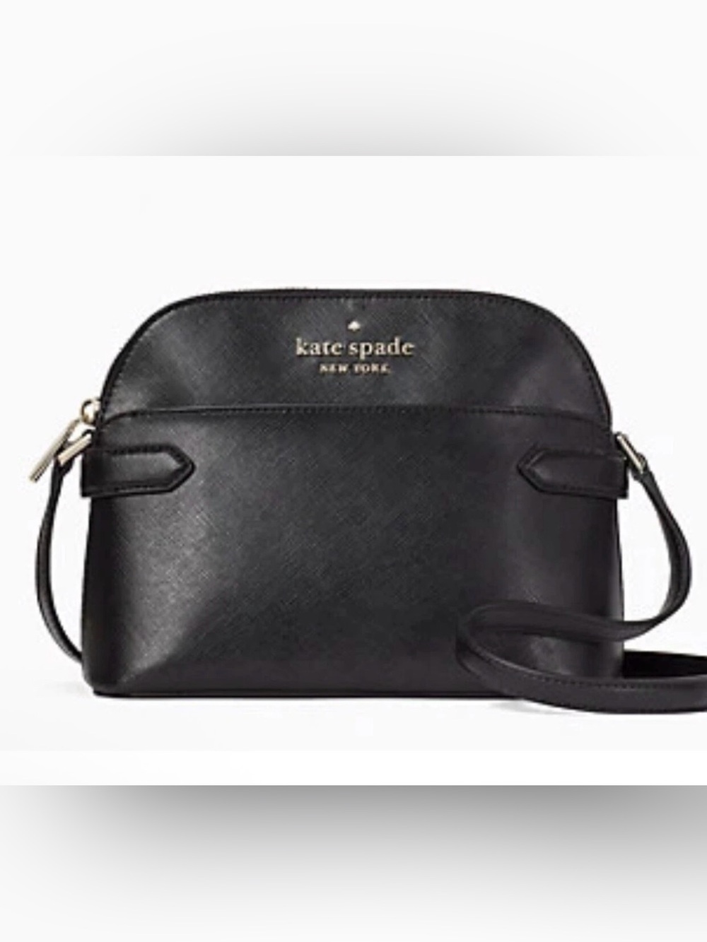New Kate Spade Staci Dome Crossbody Saffiano Leather Black